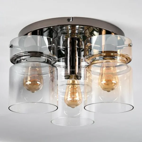 hofstein Hasvik Plafonnier, Spot de plafond Chrome, Noir, 3 lumières* Lampes Modernes