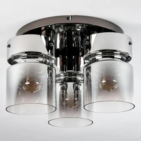 hofstein Hasvik Plafonnier, Spot de plafond Chrome, Noir, 3 lumières* Lampes Modernes