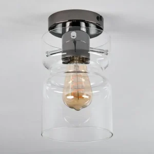hofstein Hasvik Plafonnier, Spot de plafond Chrome, Fumée, 1 lumière* Lampes Modernes