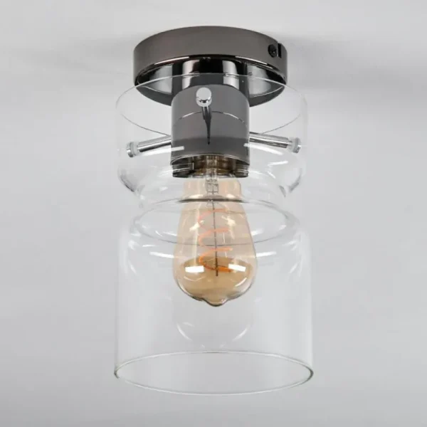 hofstein Hasvik Plafonnier, Spot de plafond Chrome, Fumée, 1 lumière* Lampes Modernes