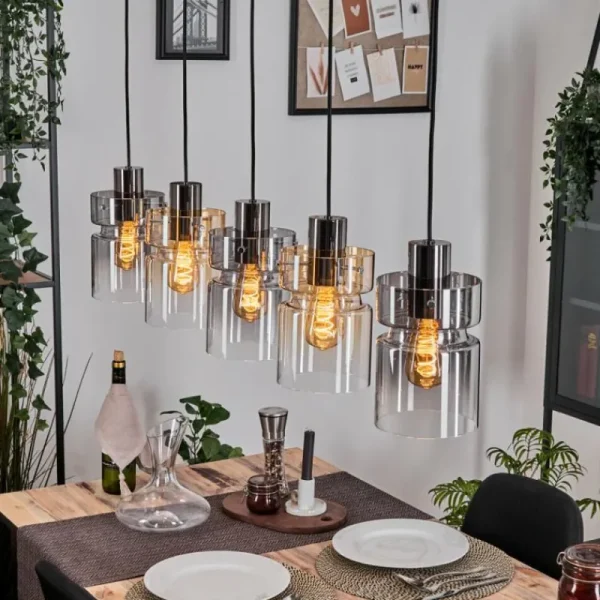 hofstein Hasvik Suspension, Suspension Noir, 5 lumières* Lampes Modernes