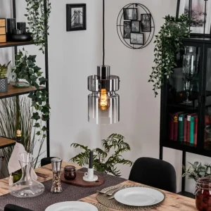 hofstein Hasvik Suspension, Suspension Chrome, Noir, 1 lumière* Lampes Modernes