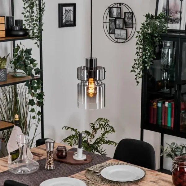 hofstein Hasvik Suspension, Suspension Chrome, Noir, 1 lumière* Lampes Modernes