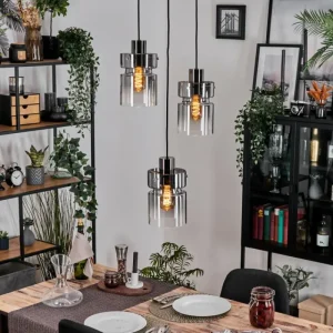 hofstein Hasvik Suspension, Suspension Chrome, Noir, 3 lumières* Lampes Modernes