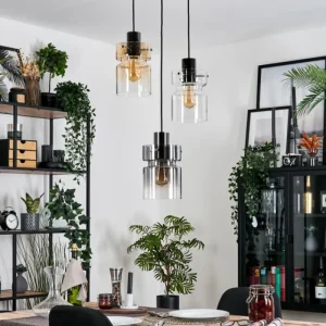 hofstein Hasvik Suspension, Suspension Chrome, Noir, 3 lumières* Lampes Modernes