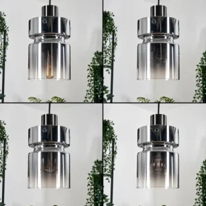 hofstein Hasvik Suspension, Suspension Chrome, Fumé, 4 lumières* Lampes Modernes