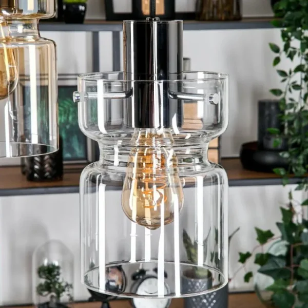 hofstein Hasvik Suspension, Suspension Chrome, Noir, 3 lumières* Lampes Modernes