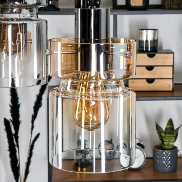hofstein Hasvik Suspension, Suspension Chrome, Noir, 3 lumières* Lampes Modernes