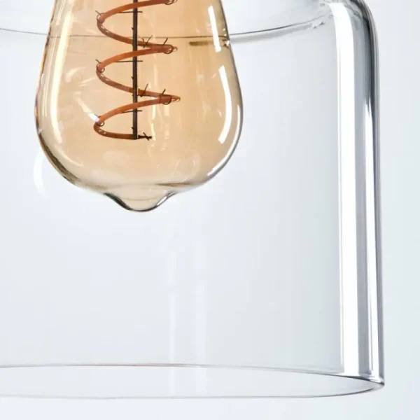 hofstein Hasvik Suspension, Suspension Chrome, Noir, 1 lumière* Lampes En Verre