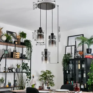 hofstein Hasvik Suspension, Suspension Chrome, Noir, 3 lumières* Lampes Modernes