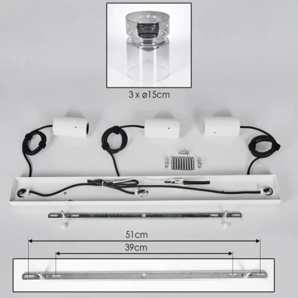 hofstein Hasvik Suspension, Suspension Blanc, 3 lumières* Lampes Modernes
