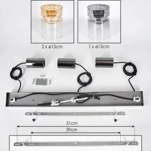 hofstein Hasvik Suspension, Suspension Chrome, Noir, 3 lumières* Lampes Modernes