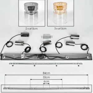 hofstein Hasvik Suspension, Suspension Noir, 5 lumières* Lampes Modernes