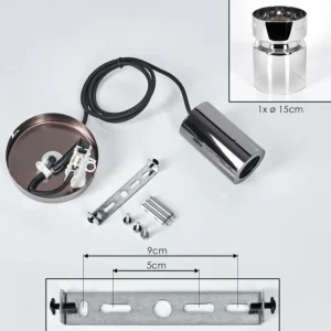 hofstein Hasvik Suspension, Suspension Chrome, Noir, 1 lumière* Lampes Modernes