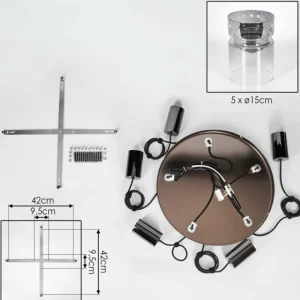 hofstein Hasvik Suspension, Suspension Chrome, Noir, 5 lumières* Lampes Modernes