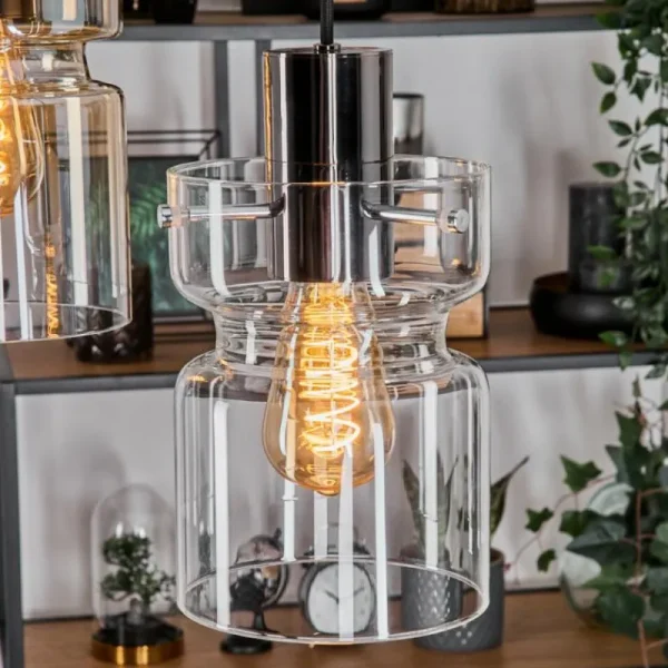 hofstein Hasvik Suspension, Suspension Chrome, Noir, 3 lumières* Lampes Modernes