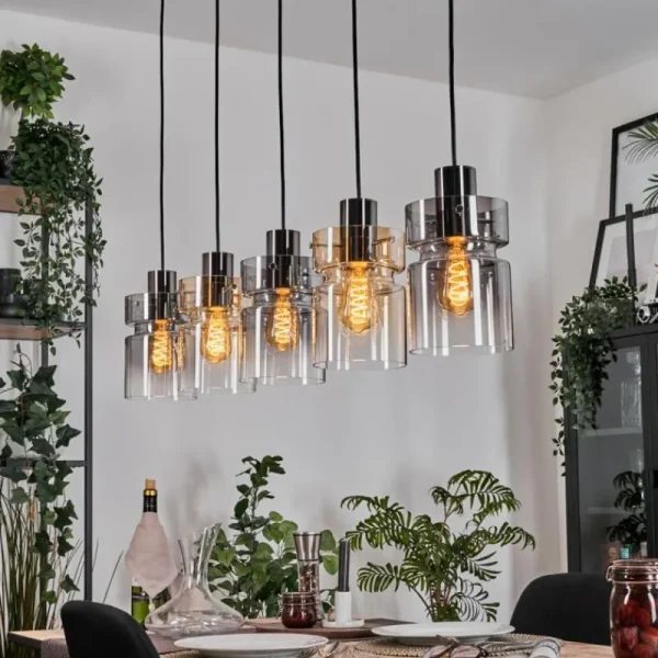 hofstein Hasvik Suspension, Suspension Noir, 5 lumières* Lampes Modernes