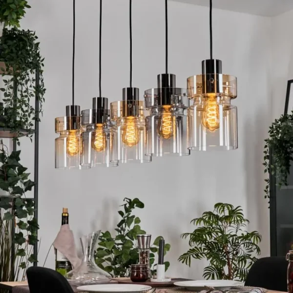 hofstein Hasvik Suspension, Suspension Noir, 5 lumières* Lampes Modernes