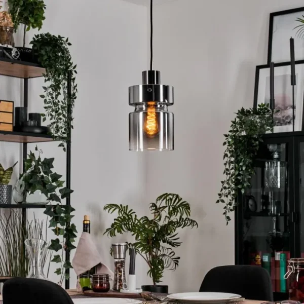 hofstein Hasvik Suspension, Suspension Chrome, Noir, 1 lumière* Lampes Modernes