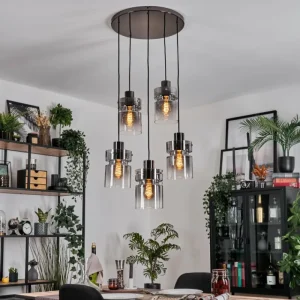 hofstein Hasvik Suspension, Suspension Chrome, Noir, 5 lumières* Lampes Modernes