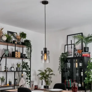 hofstein Hasvik Suspension, Suspension Chrome, Noir, 1 lumière* Lampes Modernes