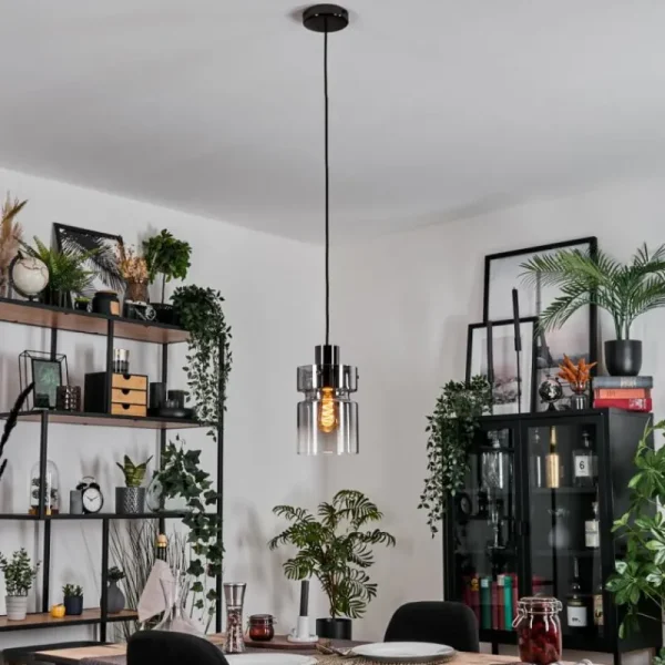 hofstein Hasvik Suspension, Suspension Chrome, Noir, 1 lumière* Lampes Modernes