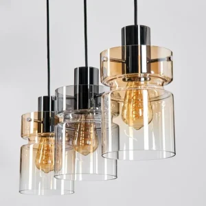 hofstein Hasvik Suspension, Suspension Chrome, Noir, 3 lumières* Lampes Modernes