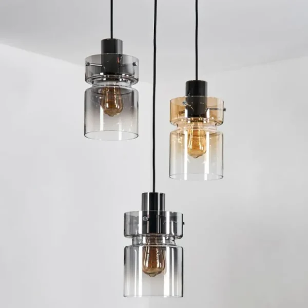 hofstein Hasvik Suspension, Suspension Chrome, Noir, 3 lumières* Lampes Modernes