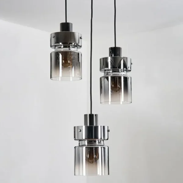 hofstein Hasvik Suspension, Suspension Chrome, Noir, 3 lumières* Lampes Modernes
