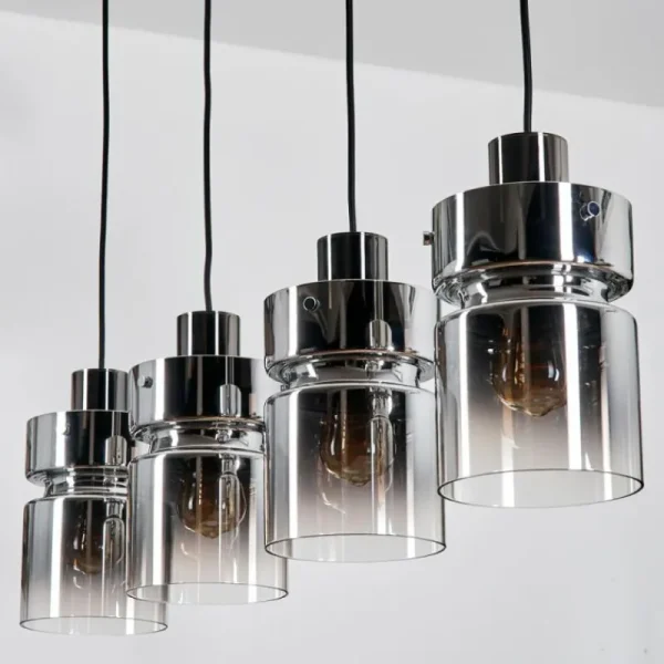hofstein Hasvik Suspension, Suspension Chrome, Fumé, 4 lumières* Lampes Modernes