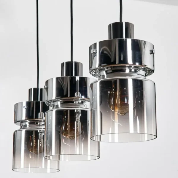hofstein Hasvik Suspension, Suspension Chrome, Noir, 3 lumières* Lampes Modernes