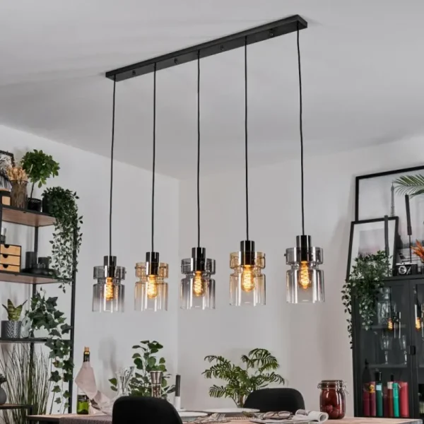 hofstein Hasvik Suspension, Suspension Noir, 5 lumières* Lampes Modernes