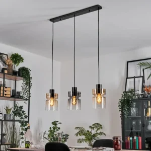 hofstein Hasvik Suspension, Suspension Chrome, Noir, 3 lumières* Lampes Modernes