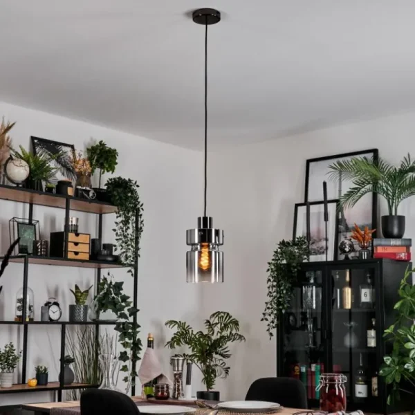 hofstein Hasvik Suspension, Suspension Chrome, Noir, 1 lumière* Lampes Modernes