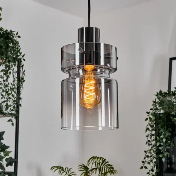 hofstein Hasvik Suspension, Suspension Chrome, Noir, 1 lumière* Lampes Modernes