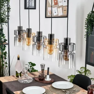 hofstein Hasvik Suspension, Suspension Noir, 5 lumières* Lampes Modernes