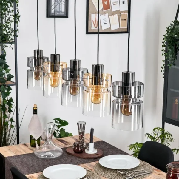 hofstein Hasvik Suspension, Suspension Noir, 5 lumières* Lampes Modernes