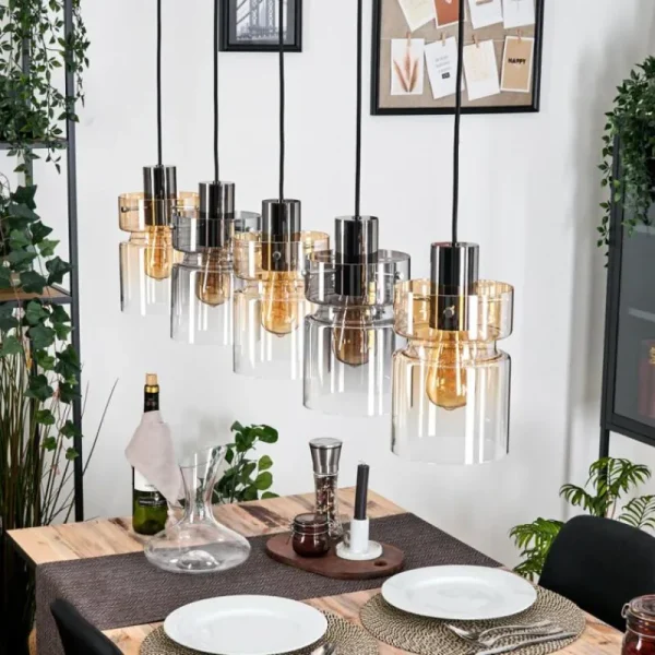 hofstein Hasvik Suspension, Suspension Noir, 5 lumières* Lampes Modernes