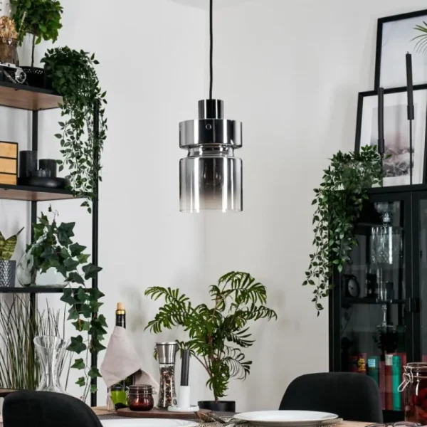 hofstein Hasvik Suspension, Suspension Chrome, Noir, 1 lumière* Lampes Modernes