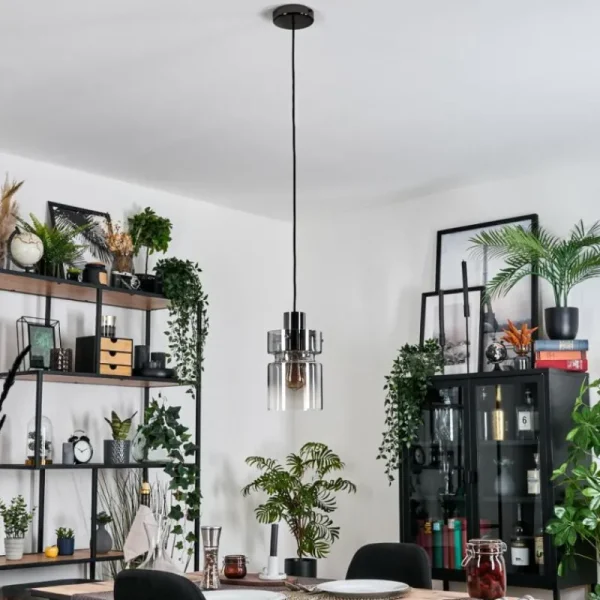 hofstein Hasvik Suspension, Suspension Chrome, Noir, 1 lumière* Lampes Modernes