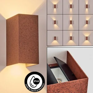 hofstein Hoods Lampe murale d´extérieur, Luminaire Up & Down, Applique murale LED Rouille, 1 lumière* Lampes Modernes