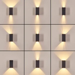 hofstein Hoods Lampe murale d´extérieur, Luminaire Up & Down, Applique murale LED Cuivre, Noir, 1 lumière* Lampes Modernes
