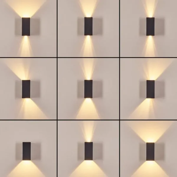 hofstein Hoods Lampe murale d´extérieur, Luminaire Up & Down, Applique murale LED Cuivre, Noir, 1 lumière* Lampes Modernes