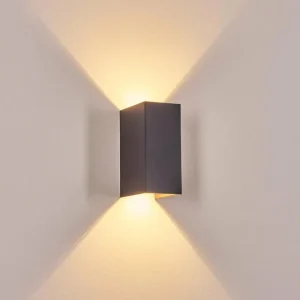 hofstein Hoods Lampe murale d´extérieur, Luminaire Up & Down, Applique murale LED Cuivre, Noir, 1 lumière* Lampes Modernes