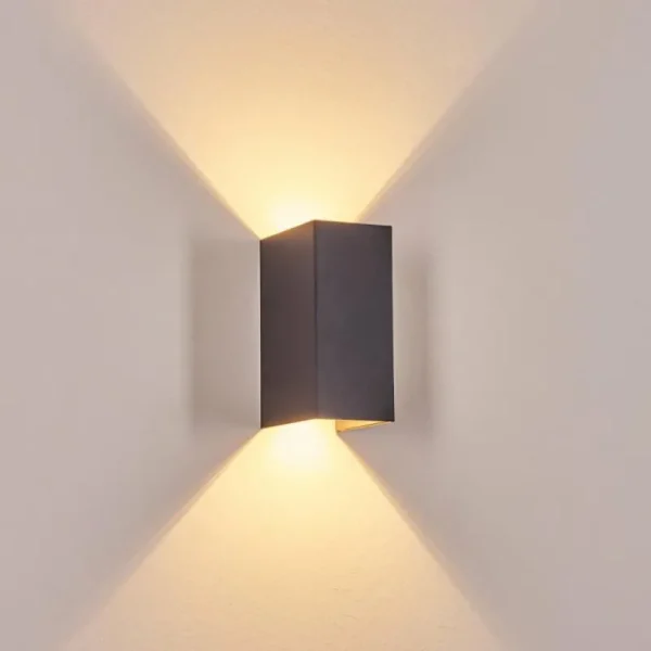hofstein Hoods Lampe murale d´extérieur, Luminaire Up & Down, Applique murale LED Cuivre, Noir, 1 lumière* Lampes Modernes