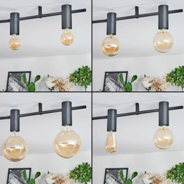 hofstein Hukamaa Plafonnier Noir, 6 lumières* Lampes Modernes