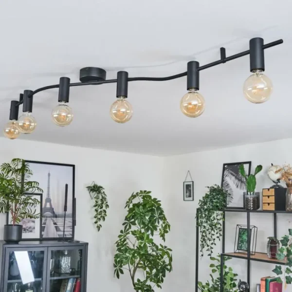 hofstein Hukamaa Plafonnier Noir, 6 lumières* Lampes Modernes