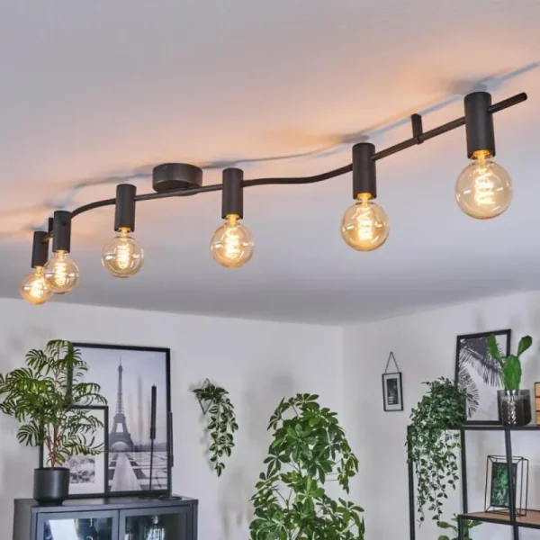 hofstein Hukamaa Plafonnier Noir, 6 lumières* Lampes Modernes