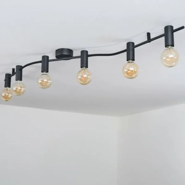 hofstein Hukamaa Plafonnier Noir, 6 lumières* Lampes Modernes