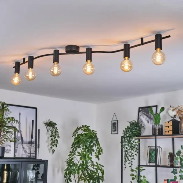 hofstein Hukamaa Plafonnier Noir, 6 lumières* Lampes Modernes